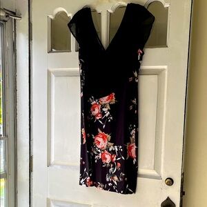Chic Black Floral Midi Dress